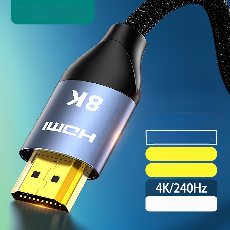 HDMI kabelis, 2.1 versija, 8K palaikymas, 10 m ilgio, variniai laidai, auksu dengti jungtys