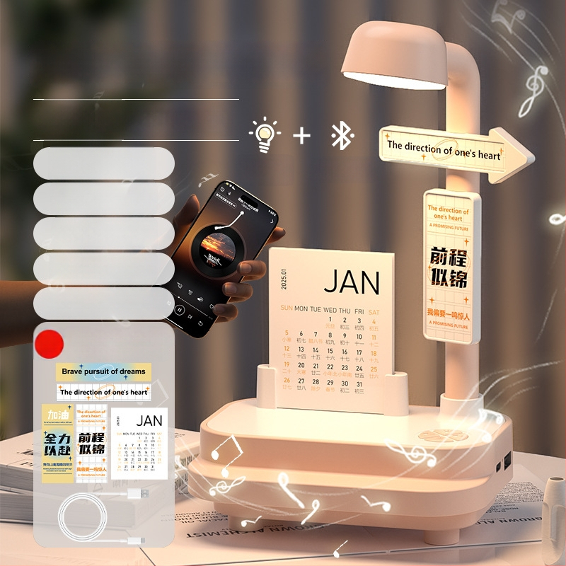 Kūrybinė Bluetooth garso naktinė lempa miegamajam – stalinė lempa su dviem funkcijomis, 3 šviesos temperatūros, 1200Ah baterija, 5V/2A
