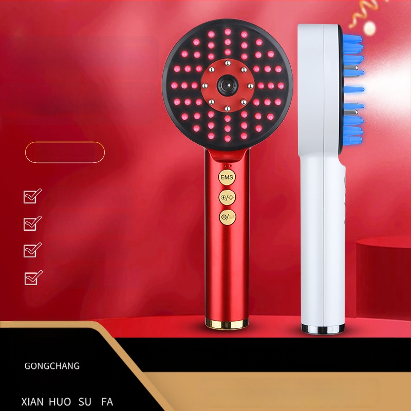 Elektriska galvas masāžas ķemme – vibrācijas masāža, modelis S2, akumulatoru barošana, mehāniskā vadība, 4 ātrumi