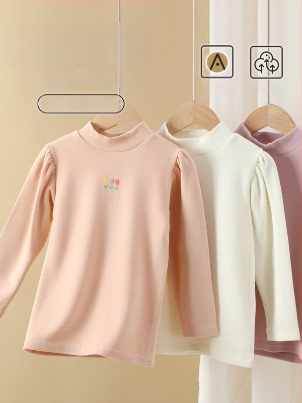 Mergaitėms žieminis marškinėliai su apvaliu kaklu, Lyocell 50,6%, 330 g/m² pluošto, švelnus apdorojimas, tinkamas vaikams virš 140 cm