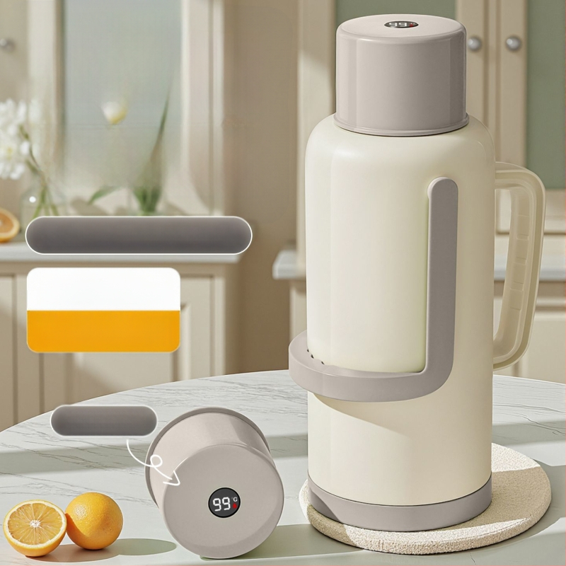 Termosas su stiklo įdėklu, didelė talpa, 12–24 val. izoliacija, premium Xinmeiya PP+stiklo vidus