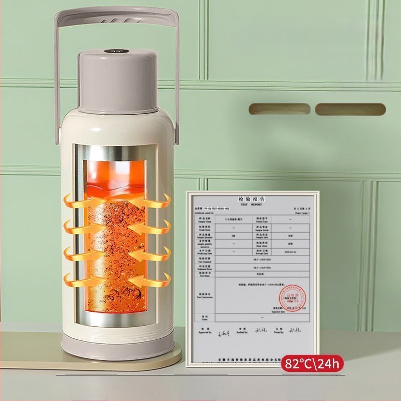 Termosas su stiklo įdėklu, didelė talpa, 12–24 val. izoliacija, premium Xinmeiya PP+stiklo vidus