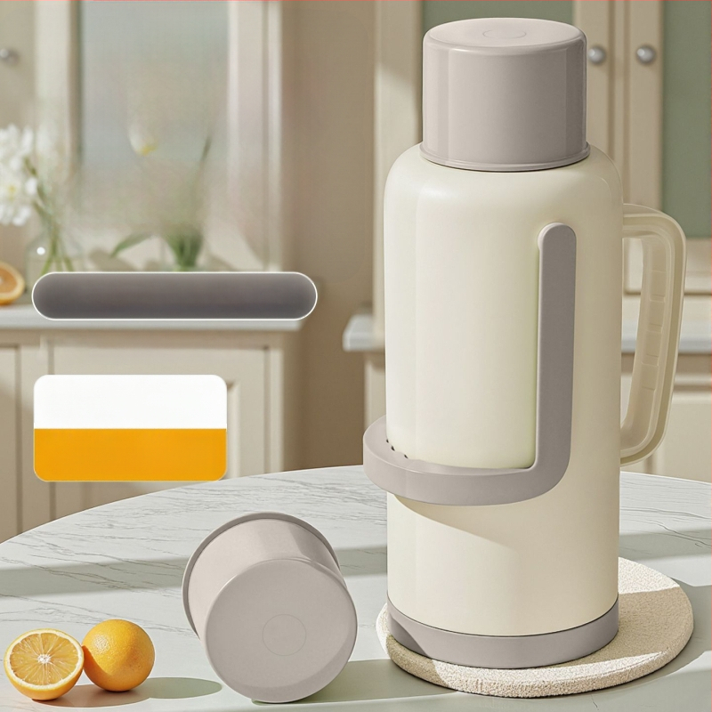 Termosas su stiklo įdėklu, didelė talpa, 12–24 val. izoliacija, premium Xinmeiya PP+stiklo vidus