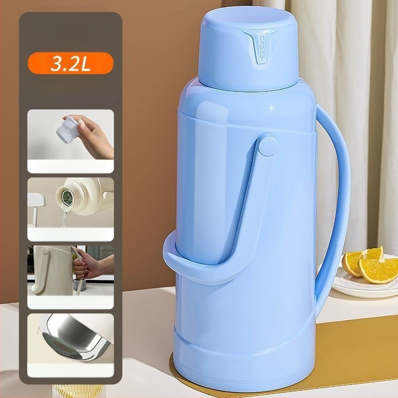 Termosas su stiklo įdėklu, didelė talpa, 12–24 val. izoliacija, premium Xinmeiya PP+stiklo vidus