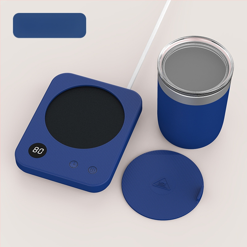 Kavos puodelio šildymo padėklas su 4 temperatūros režimais iki 80°C, prisilietimo valdymas, kintamosios srovės maitinimas, automatinis išjungimas