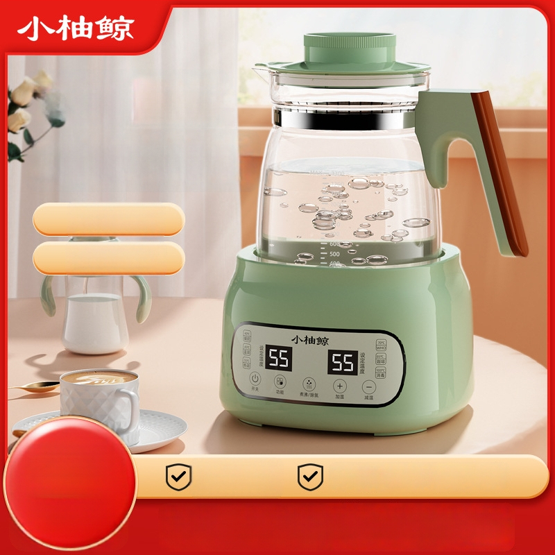 Stiklinis elektrinis puodukas kūdikių pienui – termostatinė kontrolė, lietimui jautrus valdymas, visiškai automatinis pieno šildymas su ekranu ir palaikymo šilumos funkcija