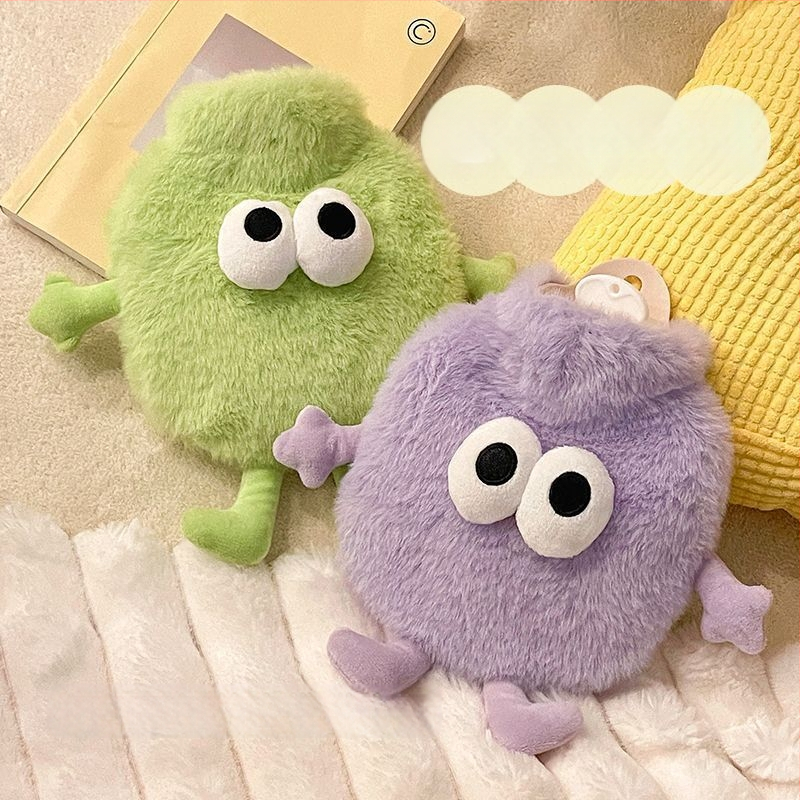 Vandens pildyta karšto vandens buteliukas, flanelė, mielas piešinių stilius, rankų šildytuas, 100 g