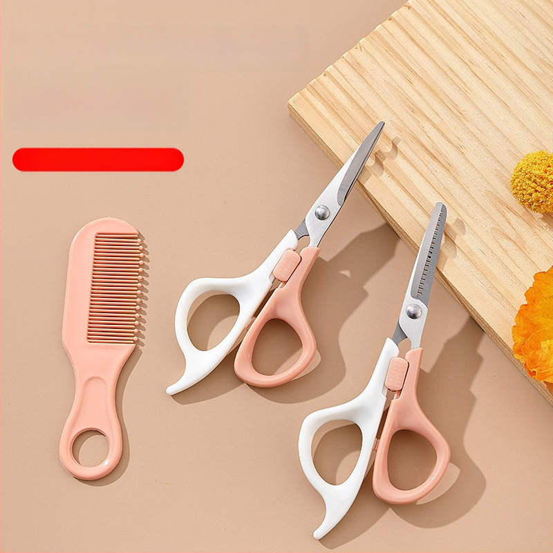 Beebide juukselõikuse komplekt: lame kääride komplekt, 20-hamba peenenduskääride ja kammi; peenendamine 15-25