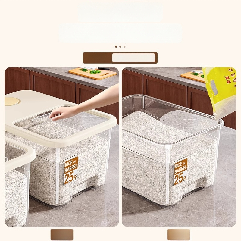 Riisihoiukast suletud, niiskuskindla ja putukakaitsega disainiga; maht 10 l; PP plastik; bränd Star Saint; logotüübi trükkimine võimalik; kuupäeva registreerimine