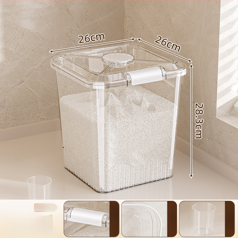 Ryžių sandėliavimo kibiras, atsparus drėgmei ir kenkėjams (PP plastikas, talpa 10L+, Mabalo/maibaolong)