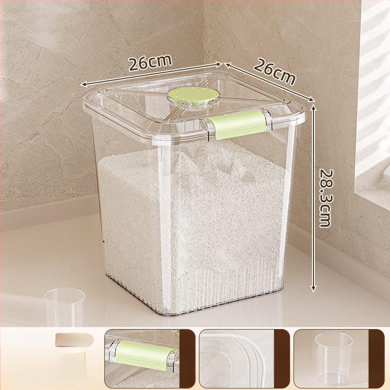 Ryžių sandėliavimo kibiras, atsparus drėgmei ir kenkėjams (PP plastikas, talpa 10L+, Mabalo/maibaolong)