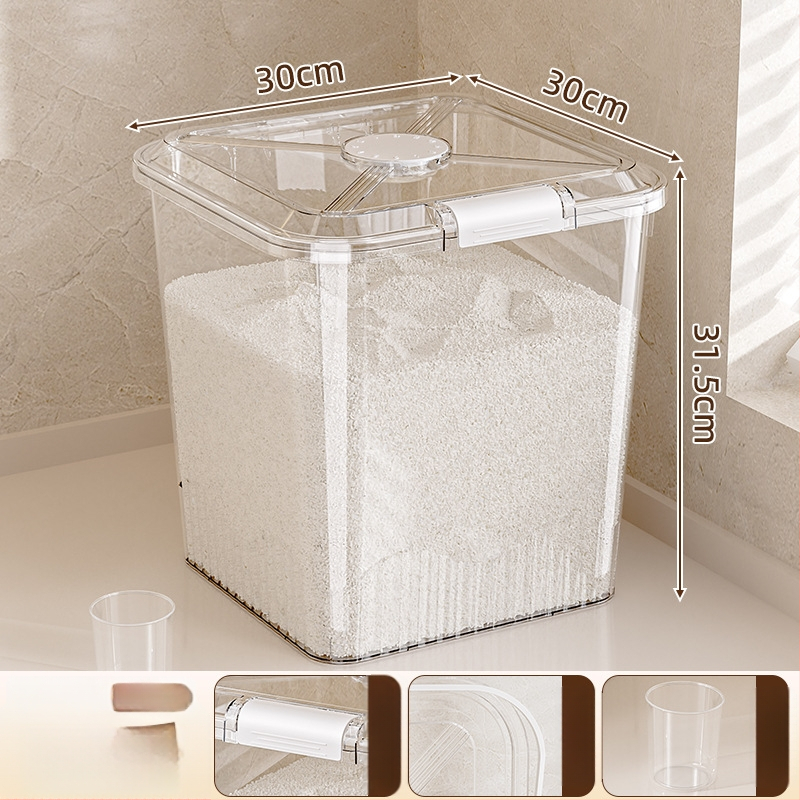 Ryžių sandėliavimo kibiras, atsparus drėgmei ir kenkėjams (PP plastikas, talpa 10L+, Mabalo/maibaolong)