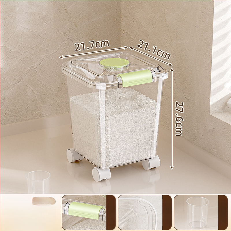 Ryžių sandėliavimo kibiras, atsparus drėgmei ir kenkėjams (PP plastikas, talpa 10L+, Mabalo/maibaolong)