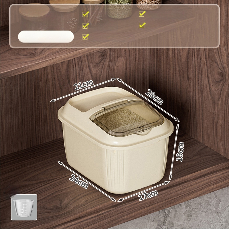 Riisihoidik klapiga, niiskuskindel ja putukakindel, PP-materjalist, maht üle 10 l, logotüübi kohandamine