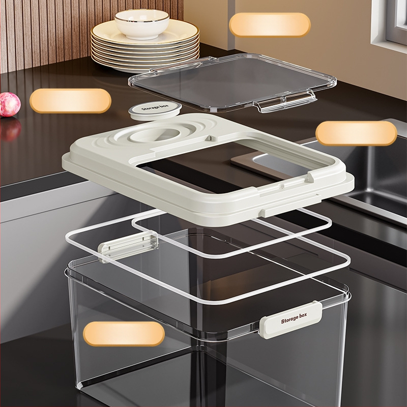 Riisihoidikarp, hermeetik, niiskuskindel ja putukaitse, PP-plastikust, toidukvaliteet