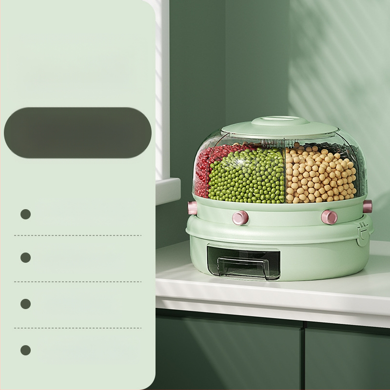 Pöörlev Teravilja Ladu Karp Plast, Kahekihiline Disain, 5–6 L, Suletud, Niiskusest ja Putukavastane, PP Plastik