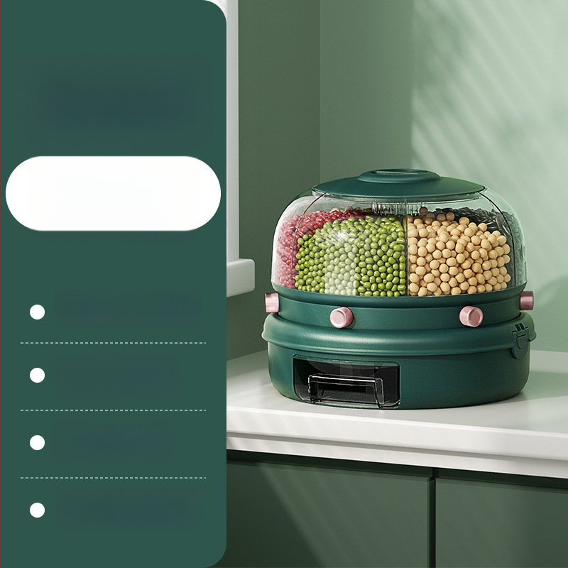 Pöörlev Teravilja Ladu Karp Plast, Kahekihiline Disain, 5–6 L, Suletud, Niiskusest ja Putukavastane, PP Plastik