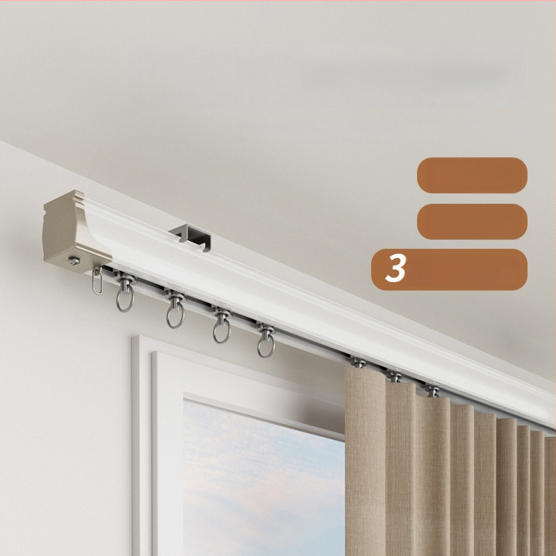 Užuolaidų bėgiklis – aliuminio lydinys, tiesus bėgis, guolis ritė, modelis 704, tinkamas kabinėjimo užuolaidoms