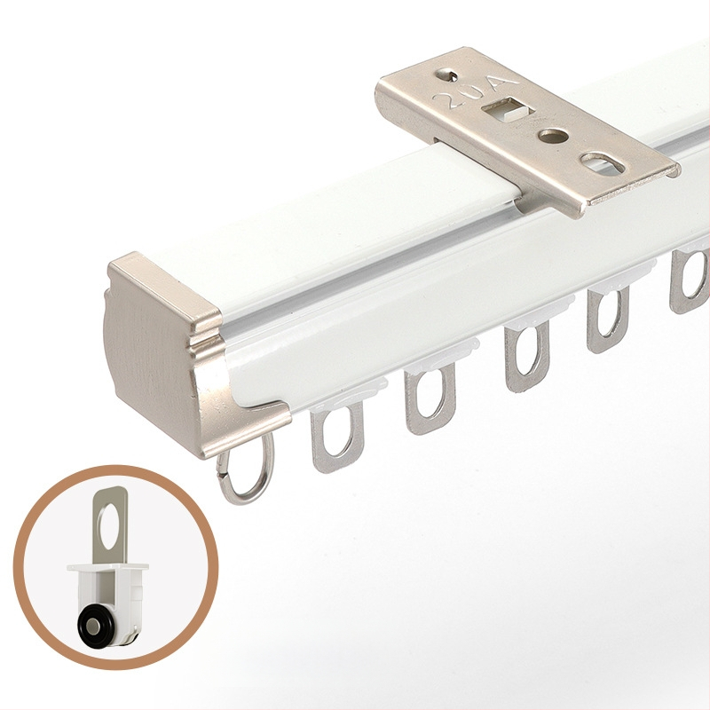 Užuolaidų bėgiklis – aliuminio lydinys, tiesus bėgis, guolis ritė, modelis 704, tinkamas kabinėjimo užuolaidoms