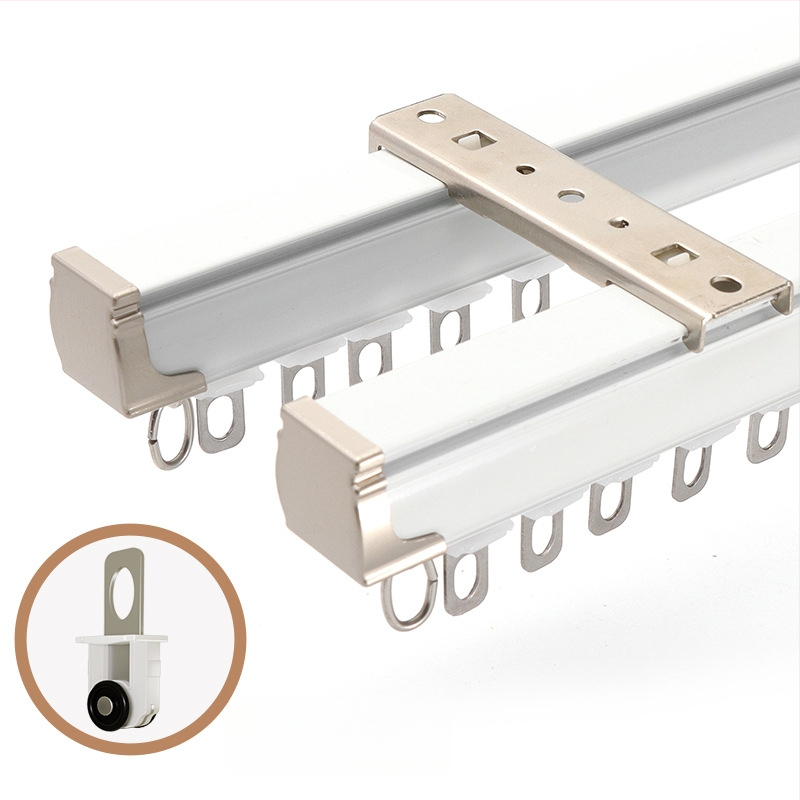 Užuolaidų bėgiklis – aliuminio lydinys, tiesus bėgis, guolis ritė, modelis 704, tinkamas kabinėjimo užuolaidoms