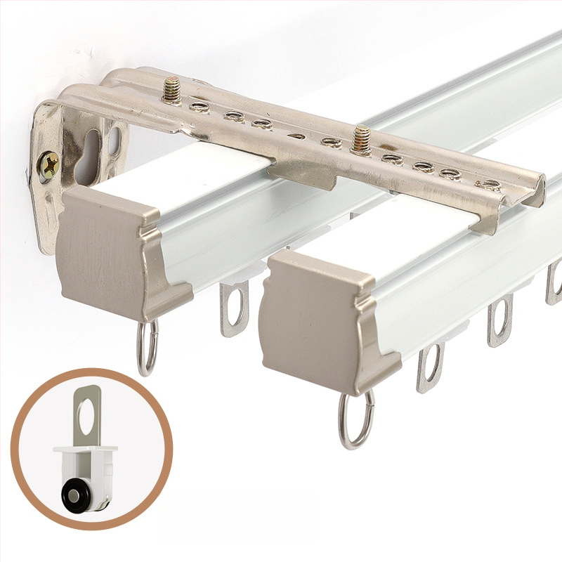 Užuolaidų bėgiklis – aliuminio lydinys, tiesus bėgis, guolis ritė, modelis 704, tinkamas kabinėjimo užuolaidoms