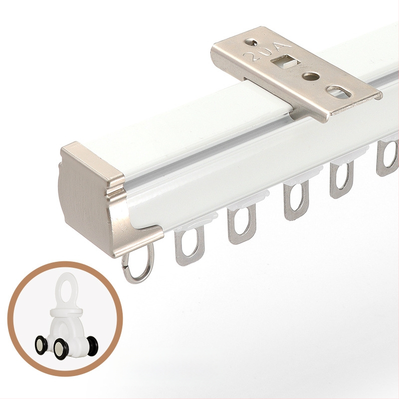 Užuolaidų bėgiklis – aliuminio lydinys, tiesus bėgis, guolis ritė, modelis 704, tinkamas kabinėjimo užuolaidoms