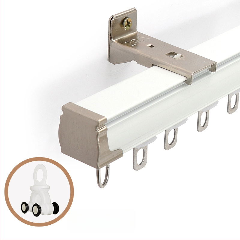 Užuolaidų bėgiklis – aliuminio lydinys, tiesus bėgis, guolis ritė, modelis 704, tinkamas kabinėjimo užuolaidoms