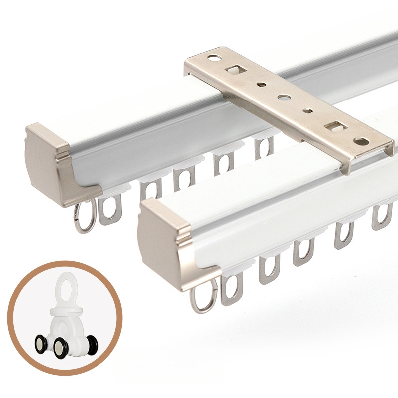 Užuolaidų bėgiklis – aliuminio lydinys, tiesus bėgis, guolis ritė, modelis 704, tinkamas kabinėjimo užuolaidoms