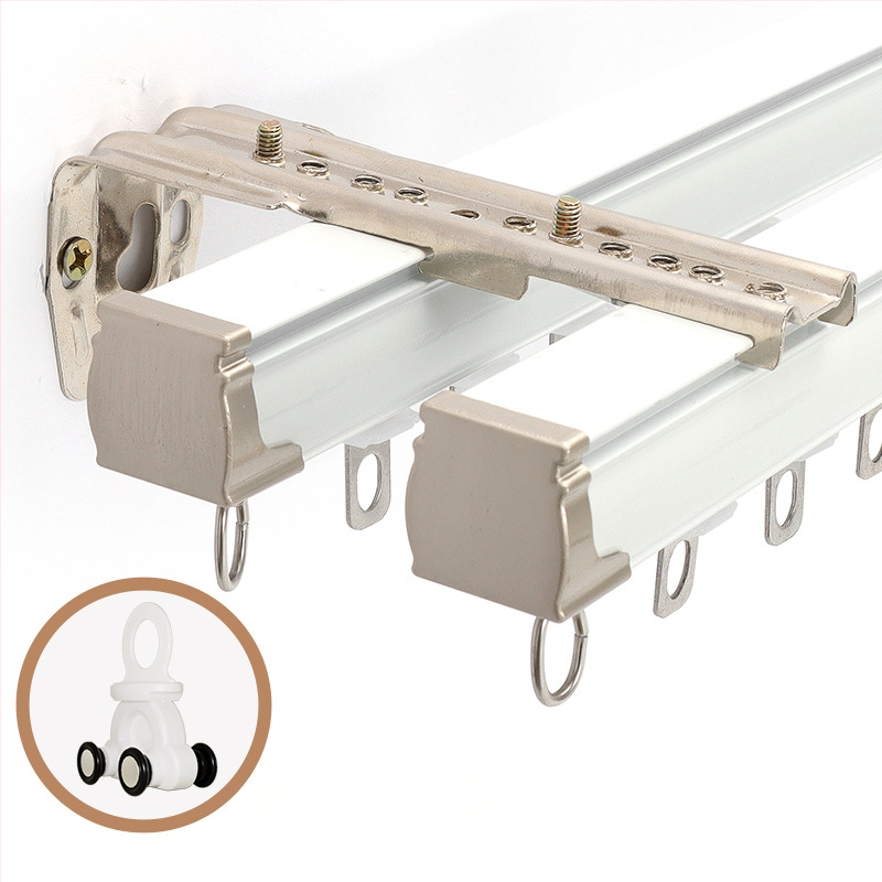 Užuolaidų bėgiklis – aliuminio lydinys, tiesus bėgis, guolis ritė, modelis 704, tinkamas kabinėjimo užuolaidoms