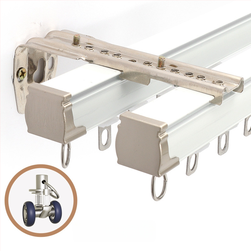 Užuolaidų bėgiklis – aliuminio lydinys, tiesus bėgis, guolis ritė, modelis 704, tinkamas kabinėjimo užuolaidoms