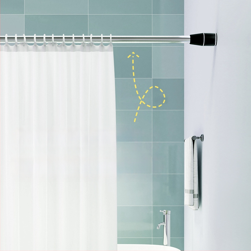 Epai nerūdijančio plieno teleskopinė lazda skalbiniams džiovinti balkone — modernus minimalizmas, pristatytas 2020 m.