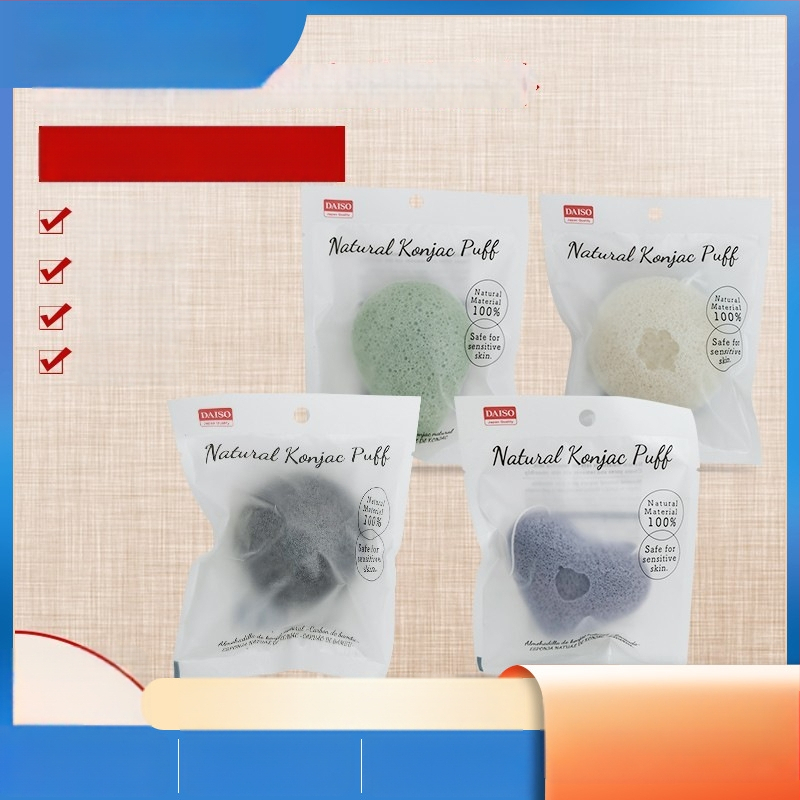 Daiso konjaka sejas attīrīšanas sūklis – dabīgs konjaks, eksfoliējošs efekts