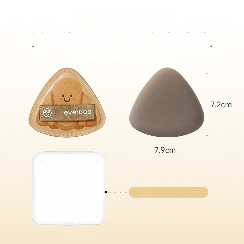 Kolmnurkne puudripadi, naturaalne käsn – puuderile ja vedelale jumestusele, komplekt