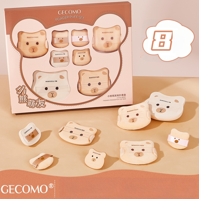 GECOMO pudrupuffide komplekt – hüdrofiilne latexivaba materjal, tilgakujuline kuju, ideaalseks meigiks