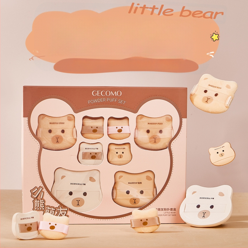 GECOMO pudrupuffide komplekt – hüdrofiilne latexivaba materjal, tilgakujuline kuju, ideaalseks meigiks