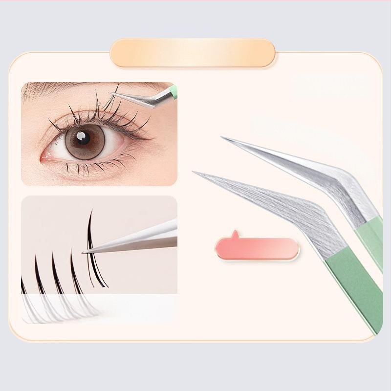 JONBOS nerūdijančio plieno dirbtinių blakstienų žnyplės – persodinimo žnyplės blakstienoms, pradedančiųjų įrankis, Jin Yu spaustukas blakstienų mokytojams