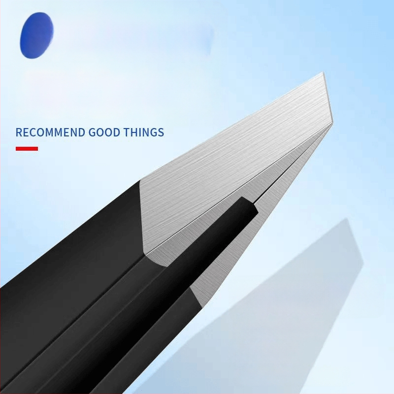 Liuliu beauty plokščios pincetės iš nerūdijančio plieno – daugiapaskirties grožio įrankis veido plaukelių šalinimui, antakių formavimui ir dirbtinių blakstienų lenkimui