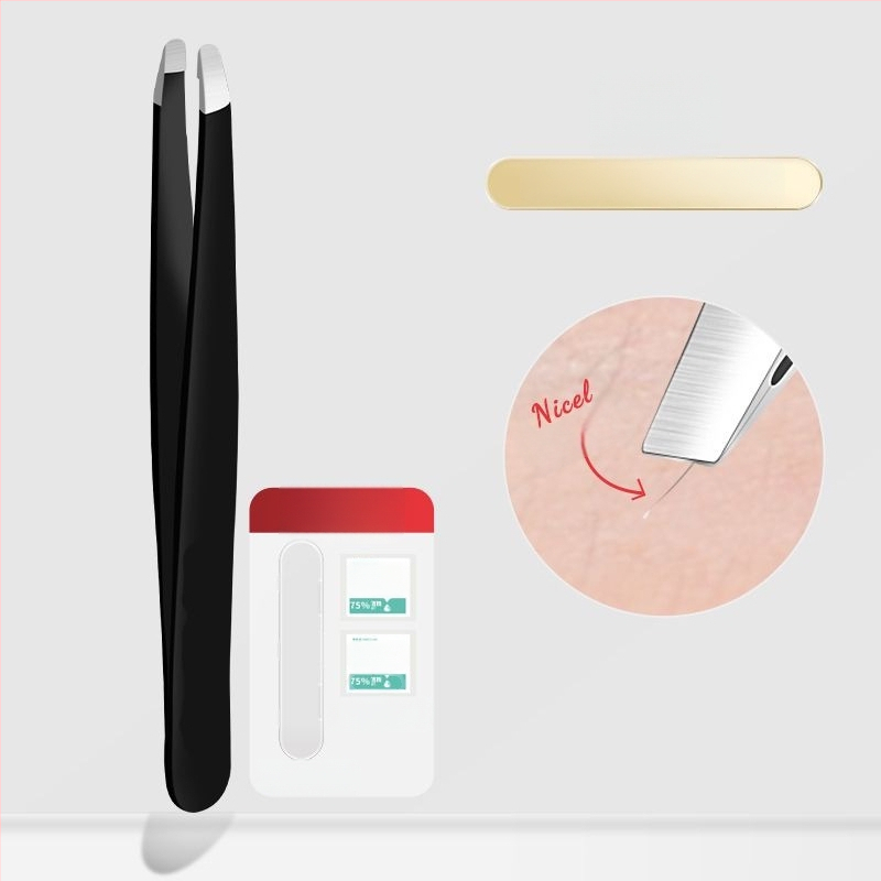 Liuliu beauty plokščios pincetės iš nerūdijančio plieno – daugiapaskirties grožio įrankis veido plaukelių šalinimui, antakių formavimui ir dirbtinių blakstienų lenkimui