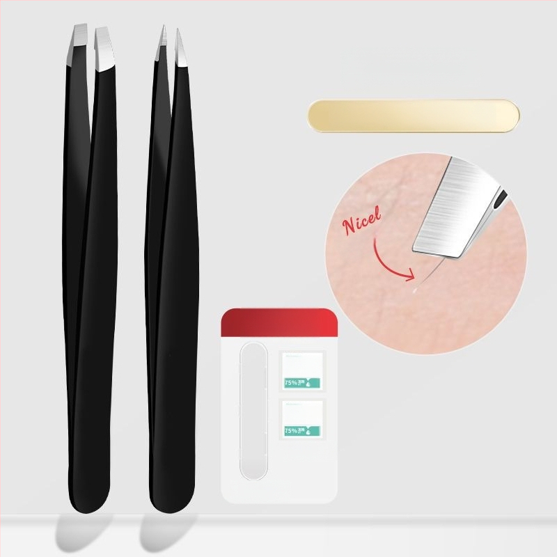 Liuliu beauty plokščios pincetės iš nerūdijančio plieno – daugiapaskirties grožio įrankis veido plaukelių šalinimui, antakių formavimui ir dirbtinių blakstienų lenkimui