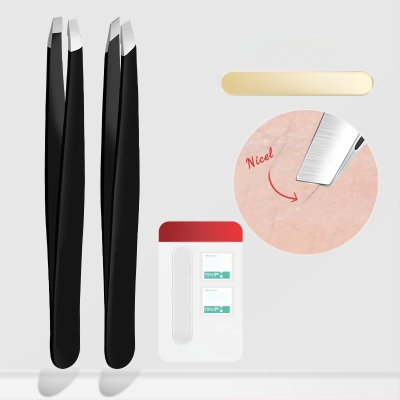 Liuliu beauty plokščios pincetės iš nerūdijančio plieno – daugiapaskirties grožio įrankis veido plaukelių šalinimui, antakių formavimui ir dirbtinių blakstienų lenkimui