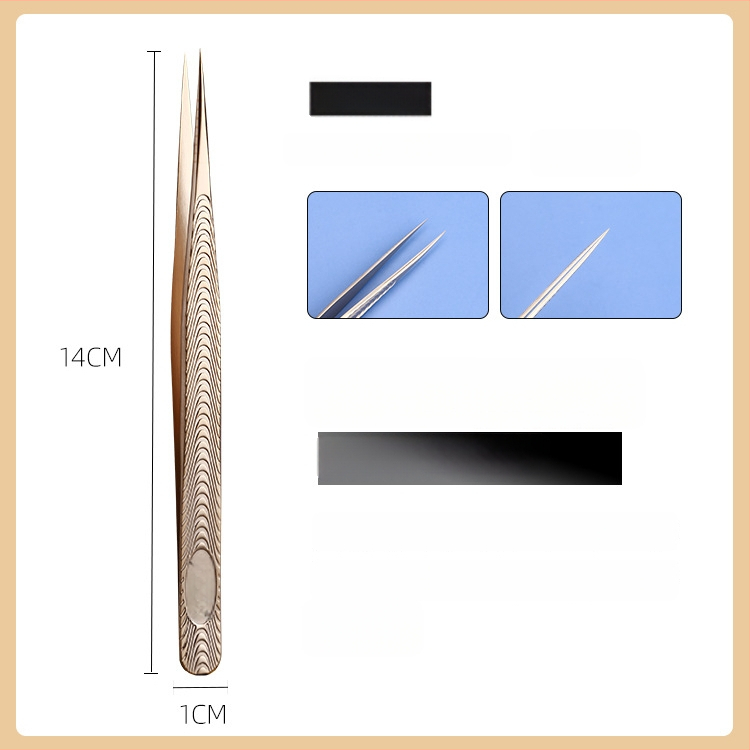 Aukštos tikslumo blakstienų žnyplutės – profesionalūs įrankiai blakstienų priauginimui, komplektas pradedantiesiems, nerūdijančio plieno, Yin color prekė, įgaliota privataus ženklo