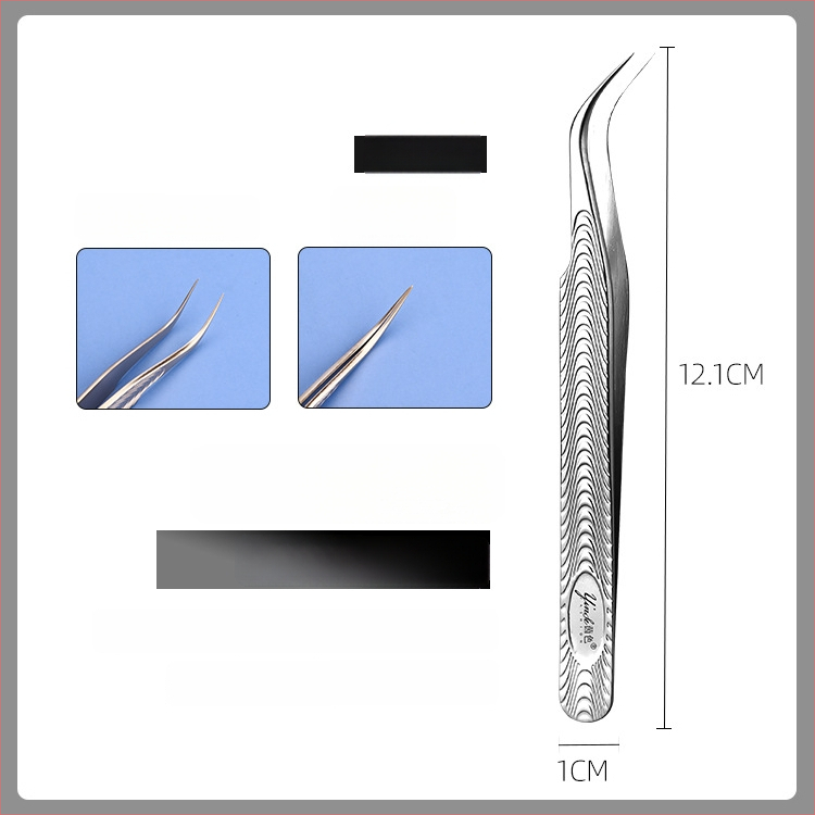 Aukštos tikslumo blakstienų žnyplutės – profesionalūs įrankiai blakstienų priauginimui, komplektas pradedantiesiems, nerūdijančio plieno, Yin color prekė, įgaliota privataus ženklo