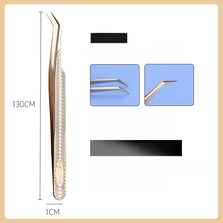 Aukštos tikslumo blakstienų žnyplutės – profesionalūs įrankiai blakstienų priauginimui, komplektas pradedantiesiems, nerūdijančio plieno, Yin color prekė, įgaliota privataus ženklo