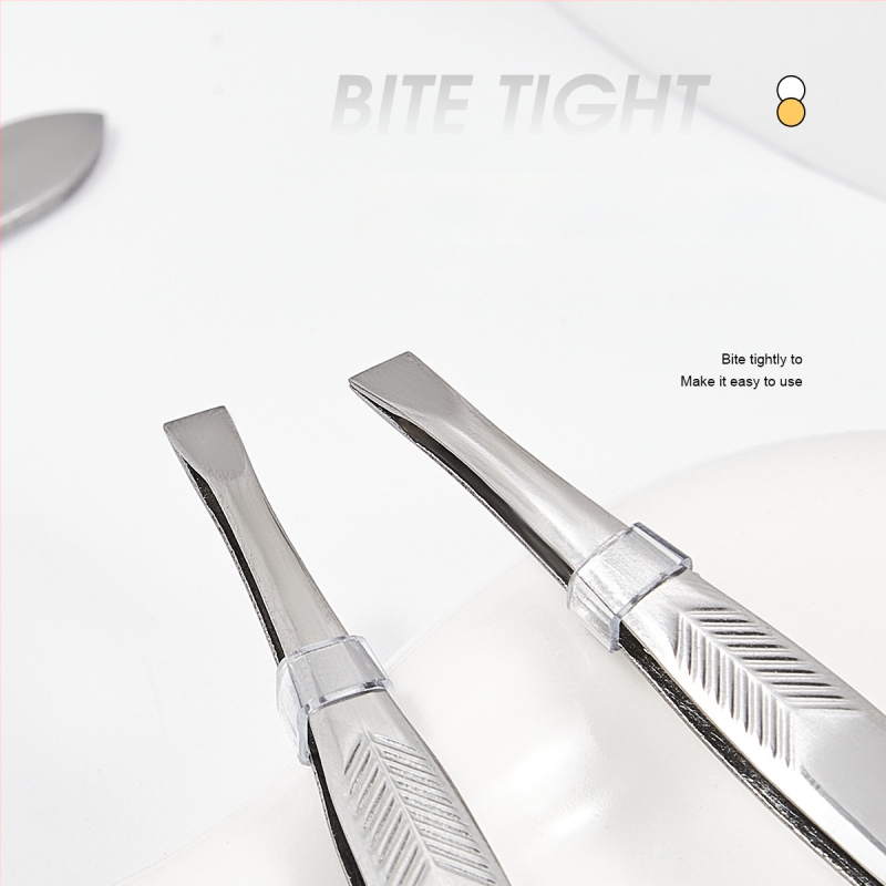 Jiaoposi nerūsējošā tērauda uzacu pincete ar plakano un slīpo žokļu atveri, matu noņemšanai un mākslīgo skropstu kopšanai — kosmētikas rīks