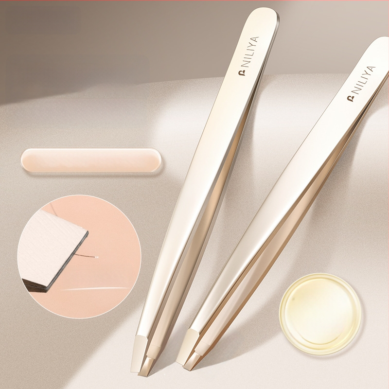 Niliya Augstas precizitātes uzacu pincetes — instrumentu komplekts uzacēm, skropstām un smalkiem matiņiem