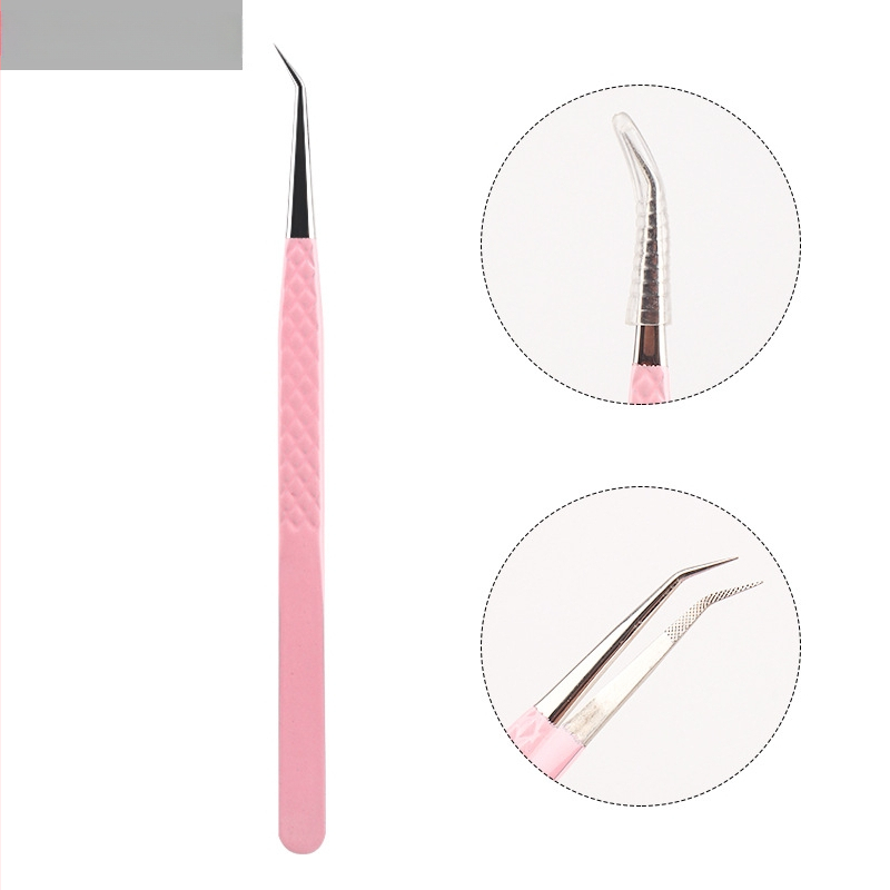 Blakstienų persodinimo pincetai su nerūdijančio pluošto galvute, aukšta precizija