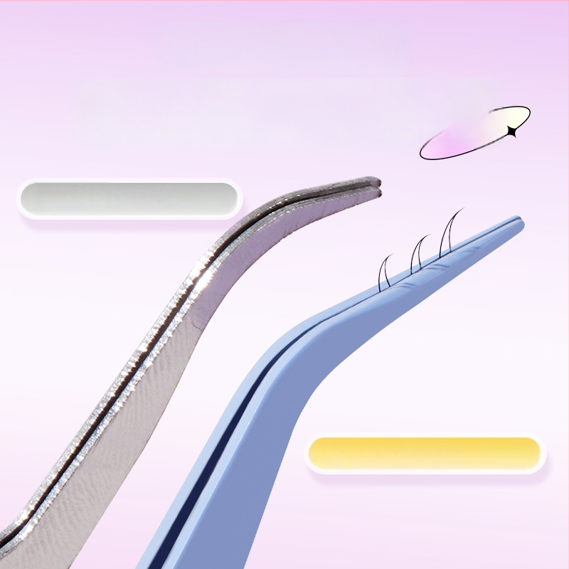 BQI mini žnyplės su apvalia galvute dirbtinėms blakstienoms – įrankis jų užklijavimui pradedantiesiems, be importo