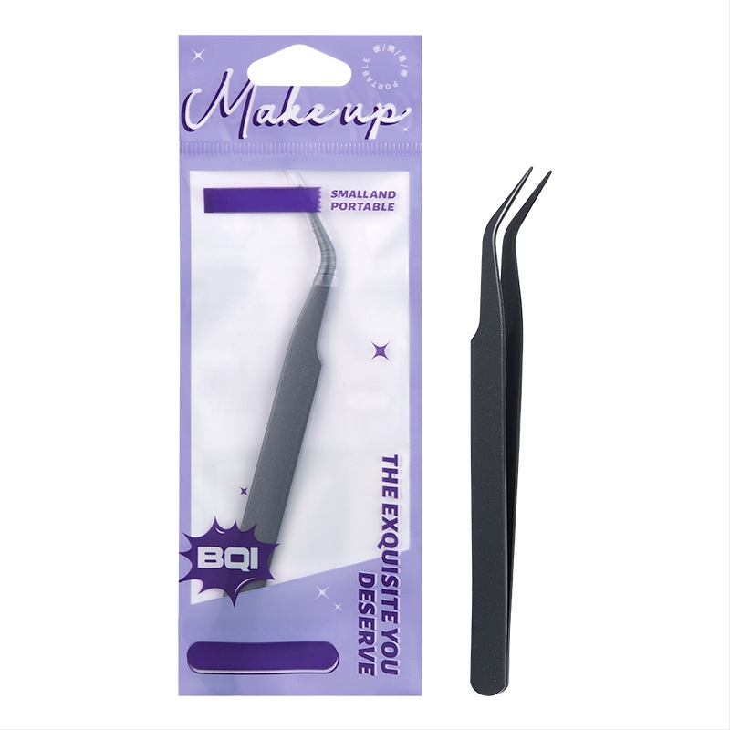 BQI mini žnyplės su apvalia galvute dirbtinėms blakstienoms – įrankis jų užklijavimui pradedantiesiems, be importo