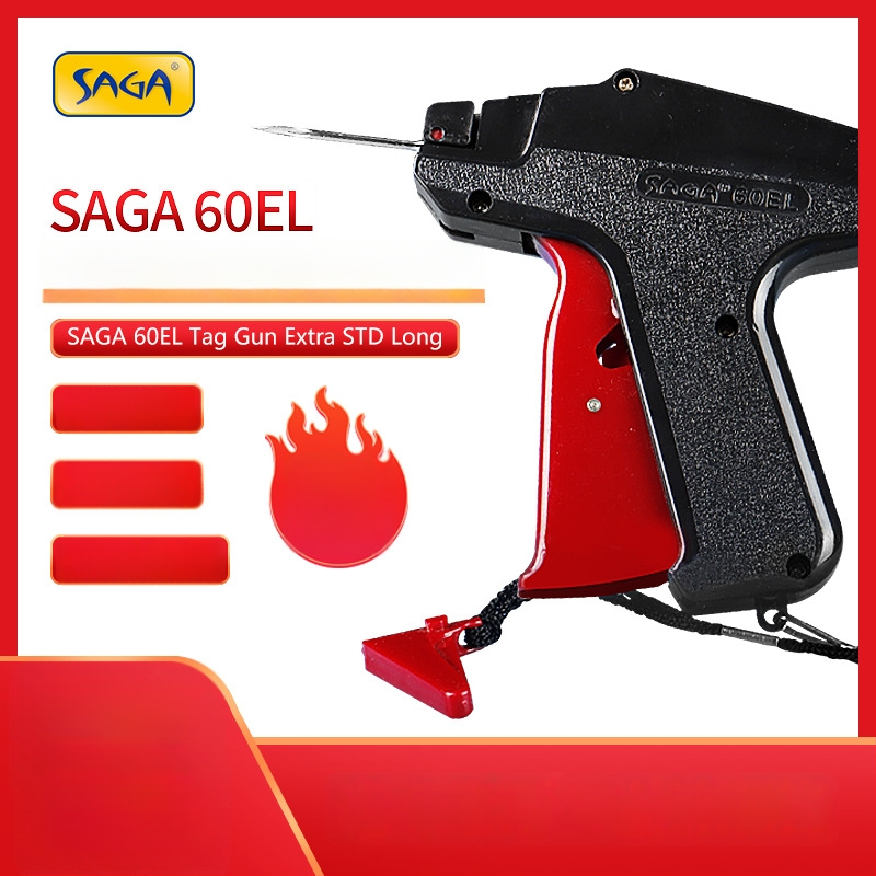 SAGA etikečių pistolė 60EL, išplėsta adata, skirta drabužiams ir tekstilei