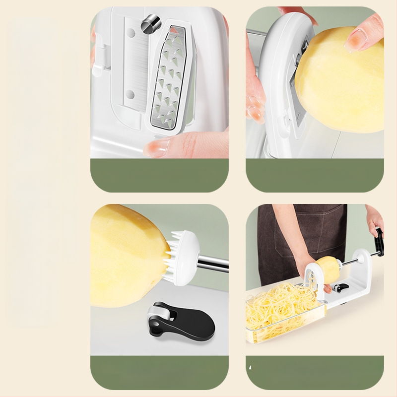 AKL Daugiafunkcinis rankinis tarkavimo įrankis bulvėms ir daržovėms – korpusas ABS/PS/TPR, 420J2 plieno ašmenys